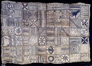 ニウエ島からのニウエタパクロス、1885年頃（樹皮の布の色素） 作： South Pacific